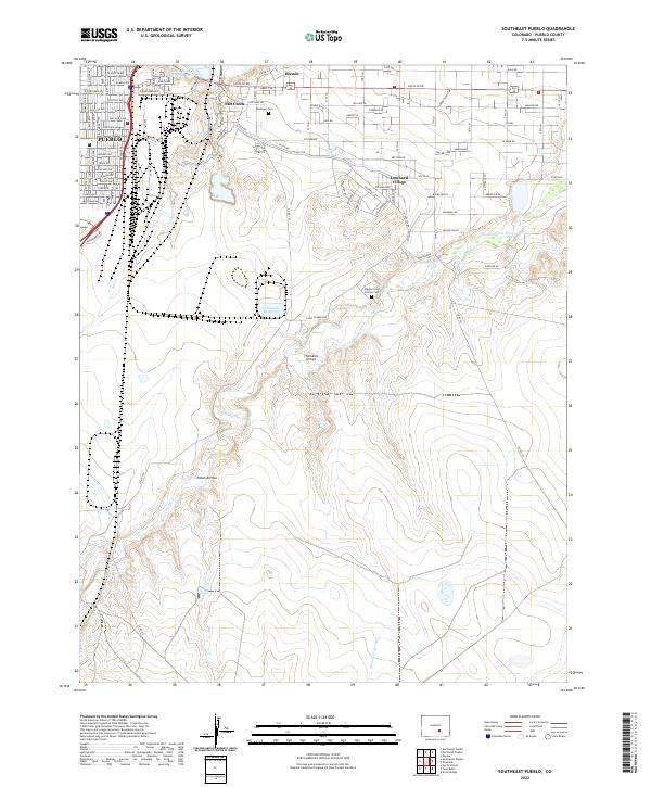 USGS Topographic Map – Southeast Pueblo