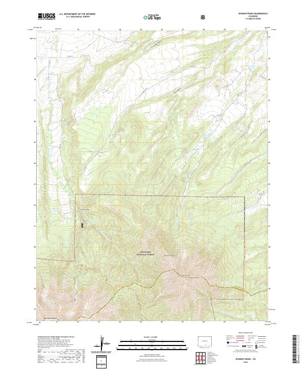 USGS Topographic Map – Spanish Peaks