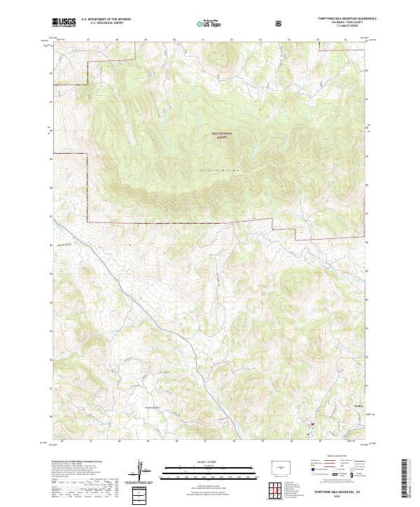 USGS Topographic Map – Thirtynine Mile Mountain