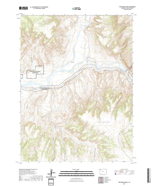 USGS Topographic Map – Twelvemile Mesa