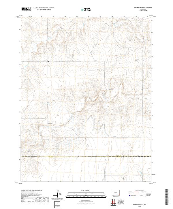 2022 Map of Two Buttes NW, 2022 Print