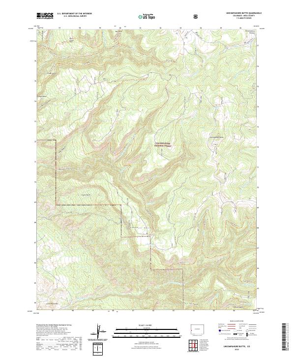 USGS Topographic Map – Uncompahgre Butte