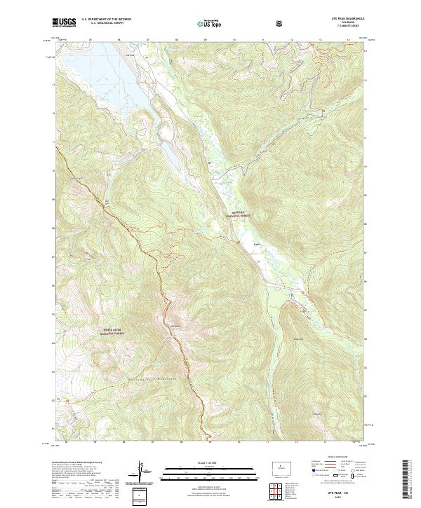 USGS Topographic Map – Ute Peak