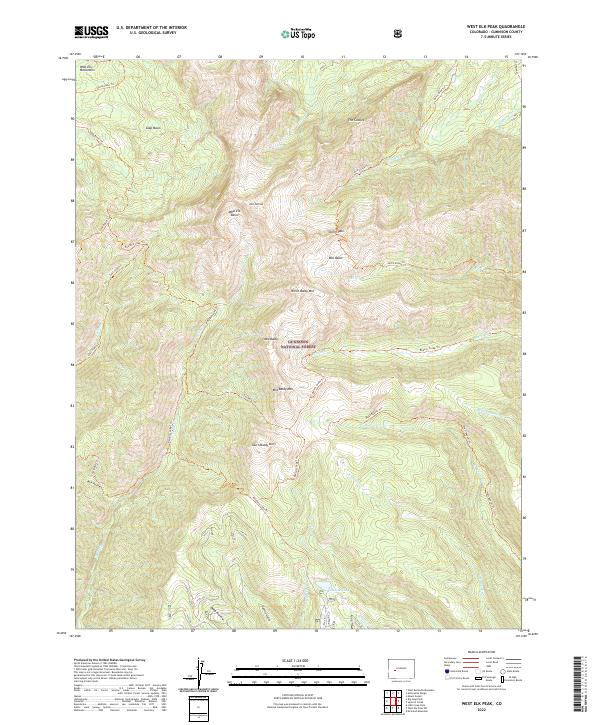 USGS Topographic Map – West Elk Peak