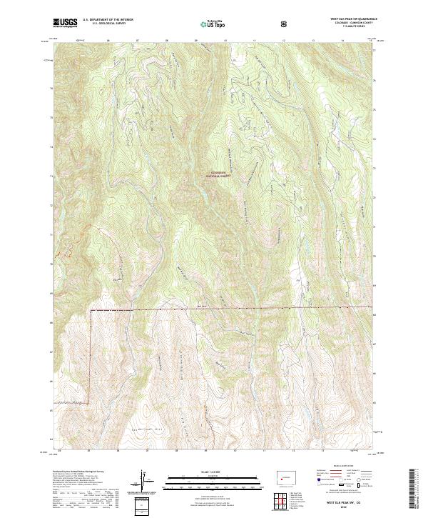 USGS Topographic Map – West Elk Peak SW