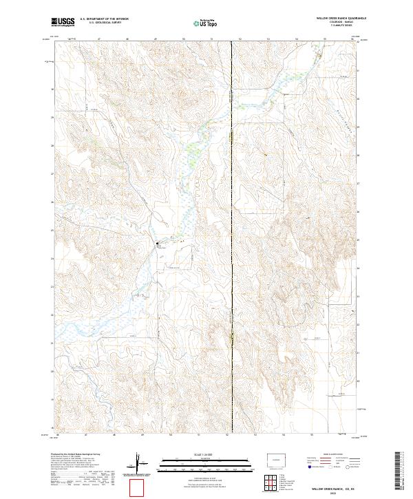 USGS Topographic Map – Willow Creek Ranch