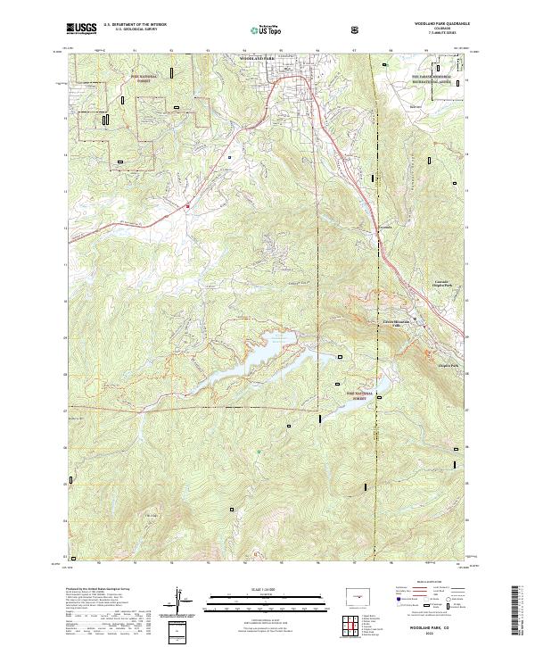 USGS Topographic Map – Woodland Park