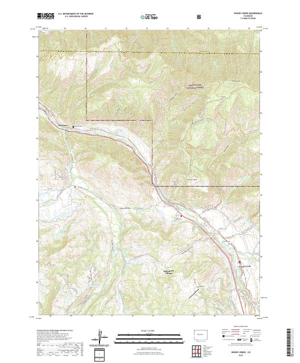 USGS Topographic Map – Woody Creek