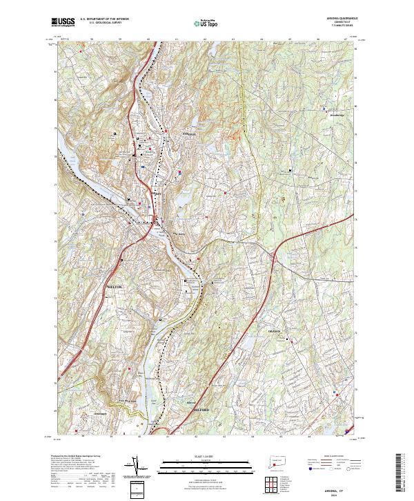 USGS Topographic Map – Ansonia