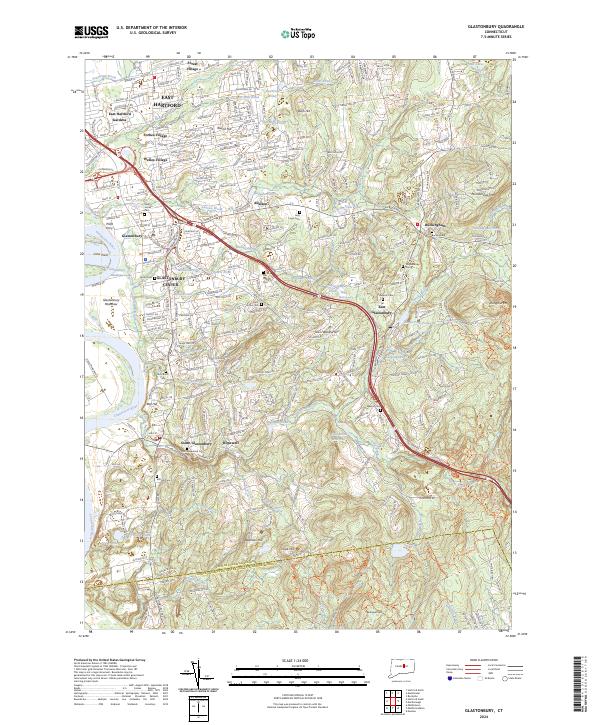 USGS Topographic Map – Glastonbury