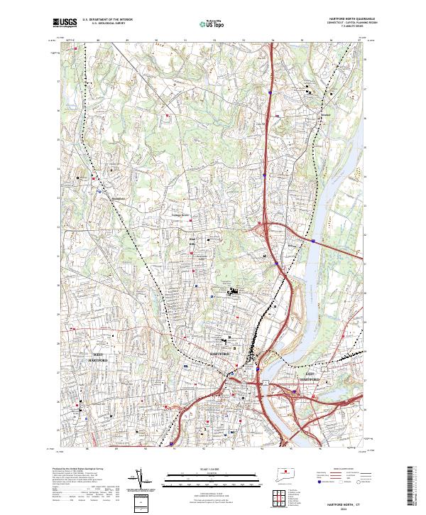 USGS Topographic Map – Hartford North