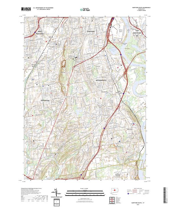 USGS Topographic Map – Hartford South