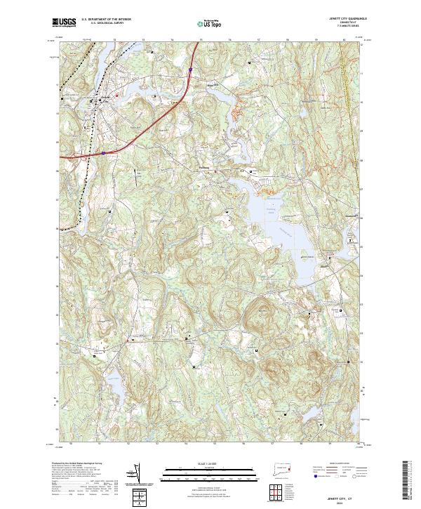 USGS Topographic Map – Jewett City