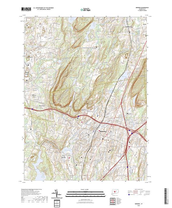 USGS Topographic Map – Meriden