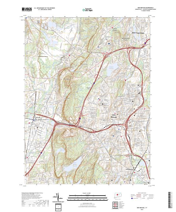 USGS Topographic Map – New Britain