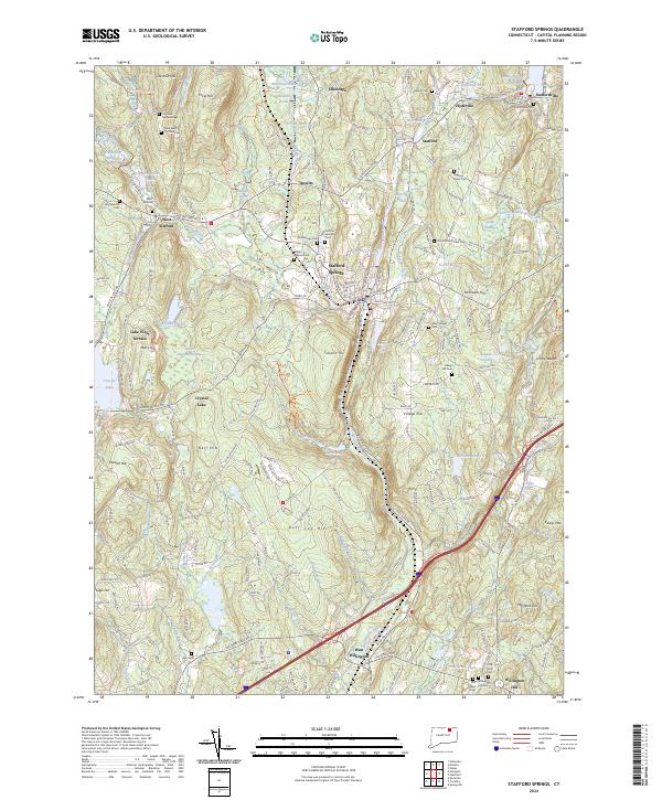 USGS Topographic Map – Stafford Springs