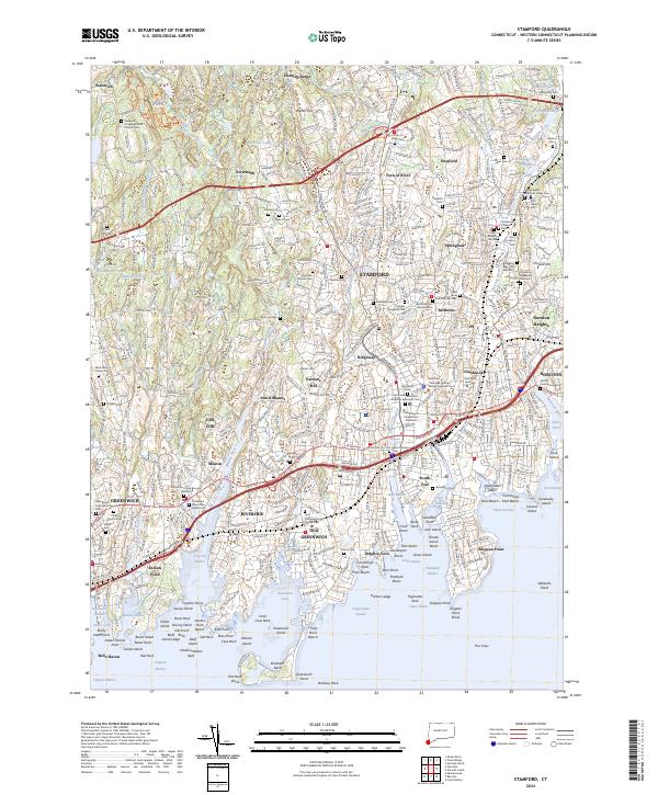 USGS Topographic Map – Stamford