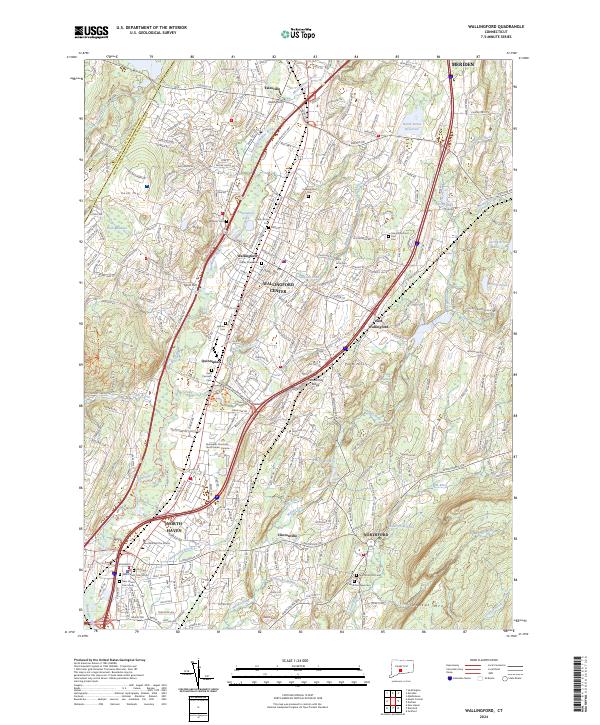 USGS Topographic Map – Wallingford