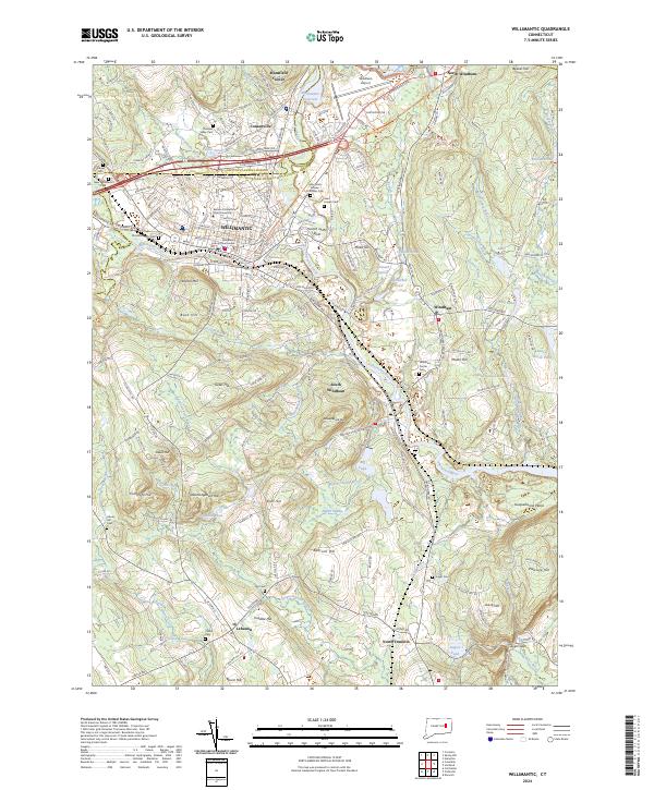 USGS Topographic Map – Willimantic