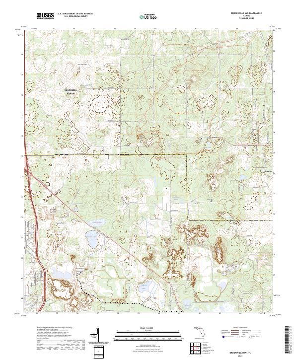USGS Topographic Map – Brooksville NW