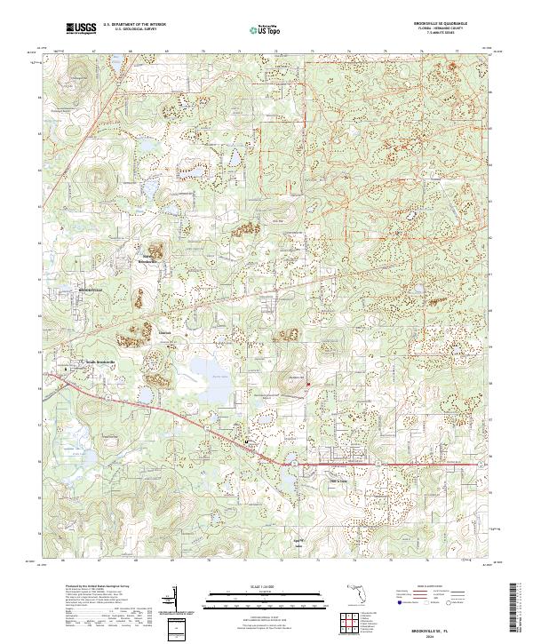 USGS Topographic Map – Brooksville SE