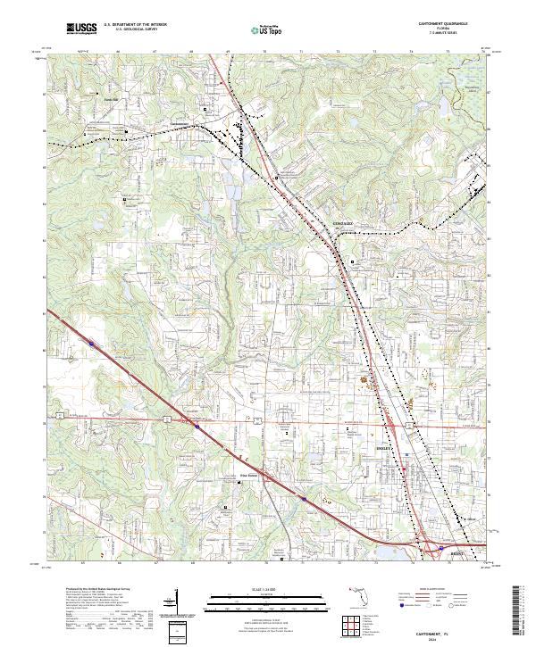 USGS Topographic Map – Cantonment