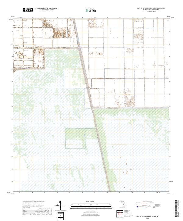 USGS Topographic Map – East of Little Cypress Swamp