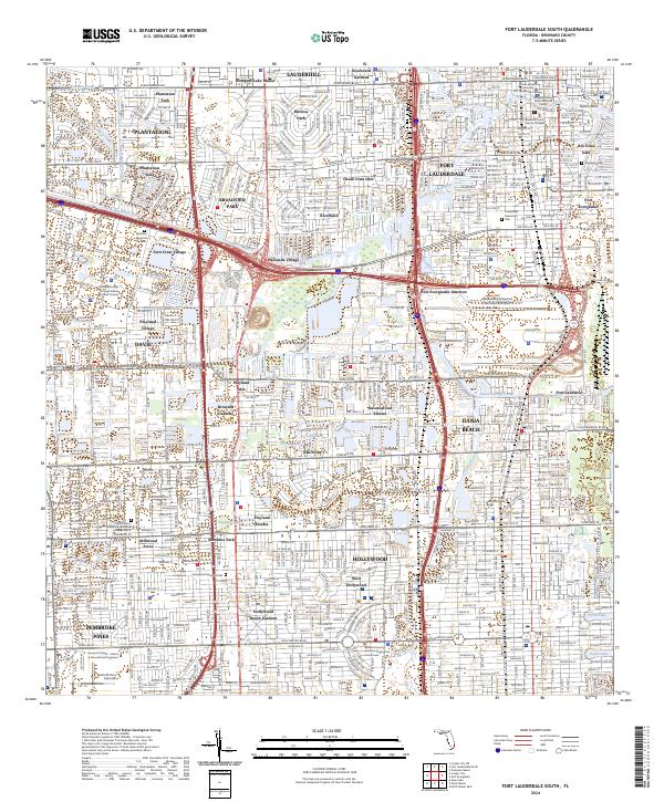 USGS Topographic Map – Fort Lauderdale South