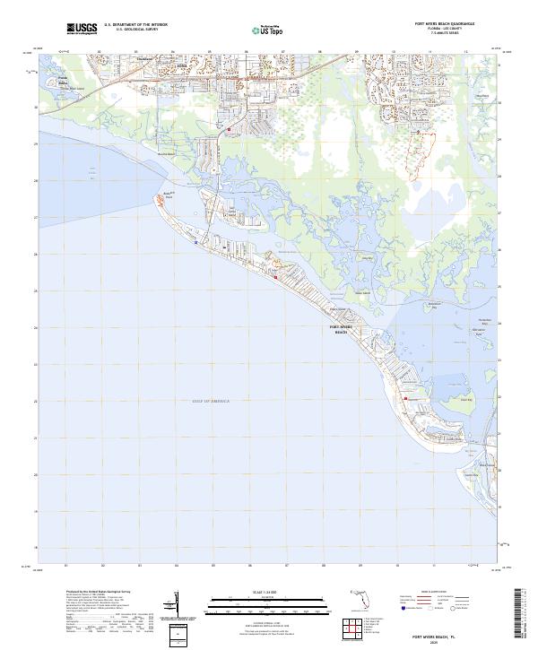 USGS Topographic Map – Fort Myers Beach