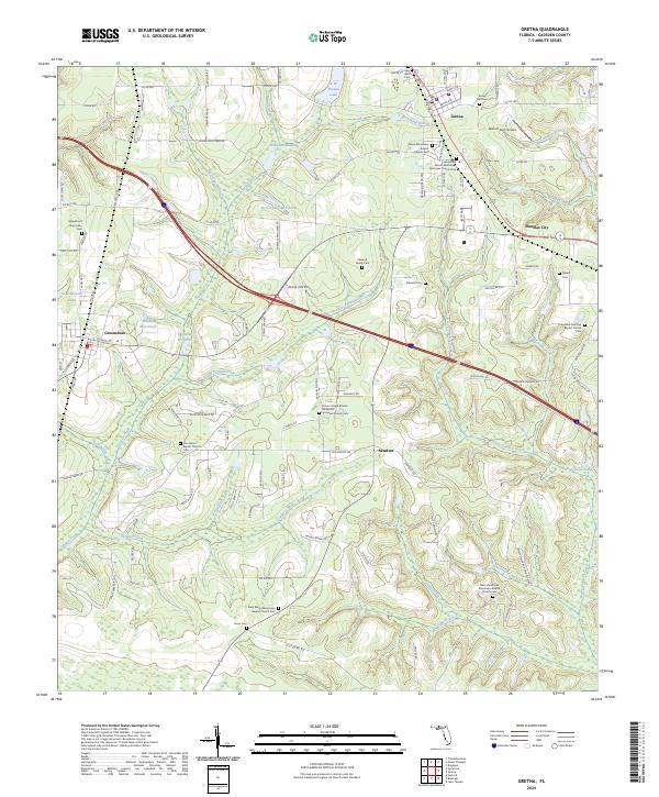 USGS Topographic Map – Gretna