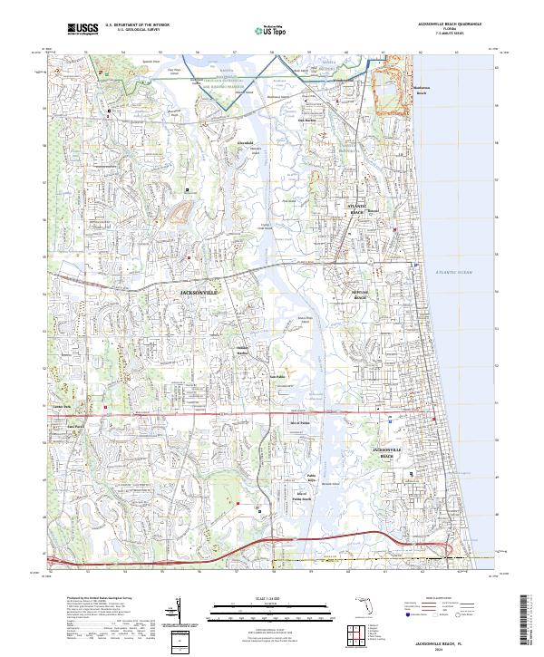USGS Topographic Map – Jacksonville Beach