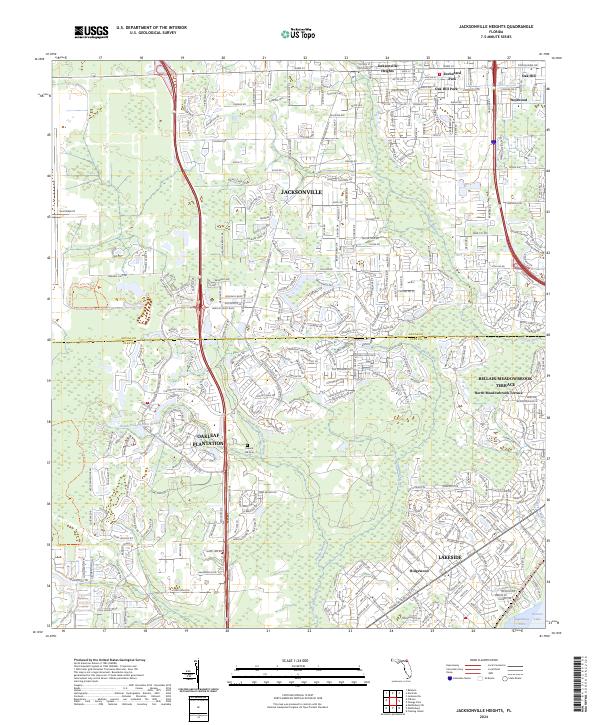 USGS Topographic Map – Jacksonville Heights