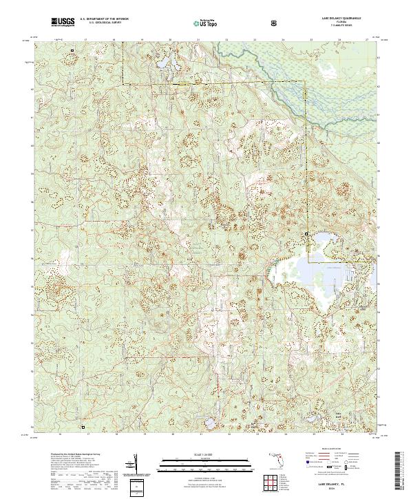 USGS Topographic Map – Lake Delancy