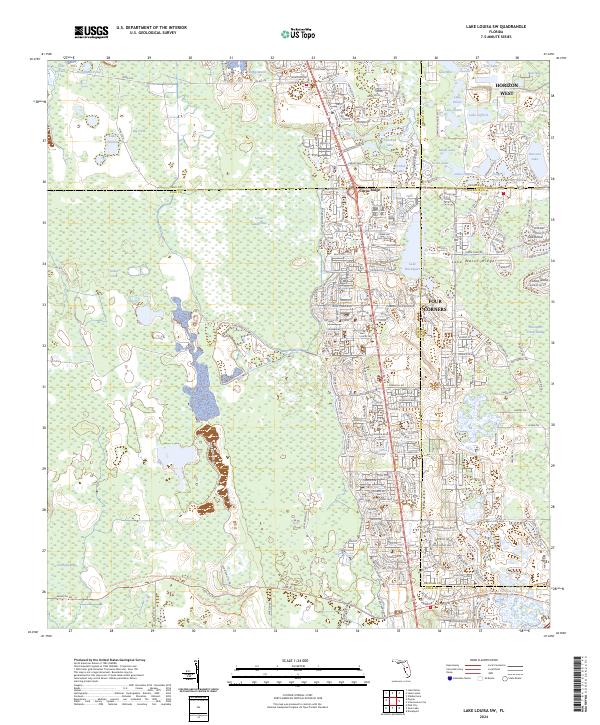 USGS Topographic Map – Lake Louisa SW