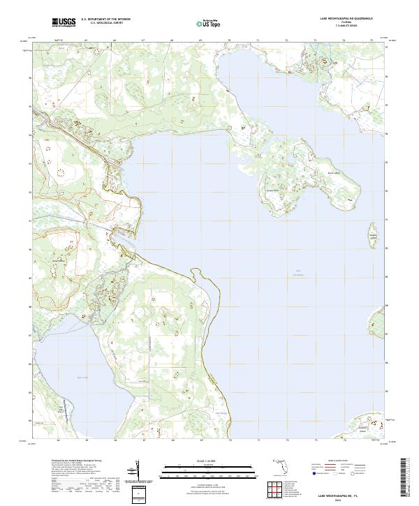 USGS Topographic Map – Lake Weohyakapka NE