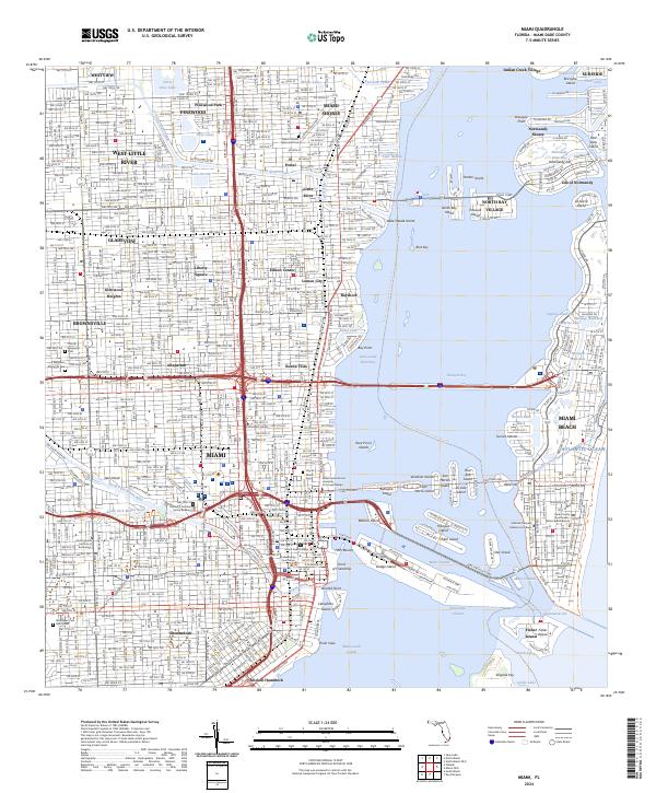 USGS Topographic Map – Miami