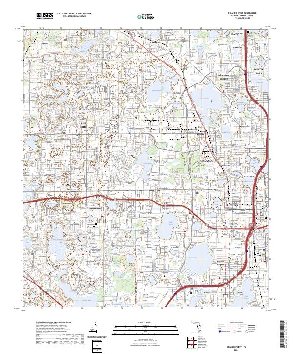 USGS Topographic Map – Orlando West