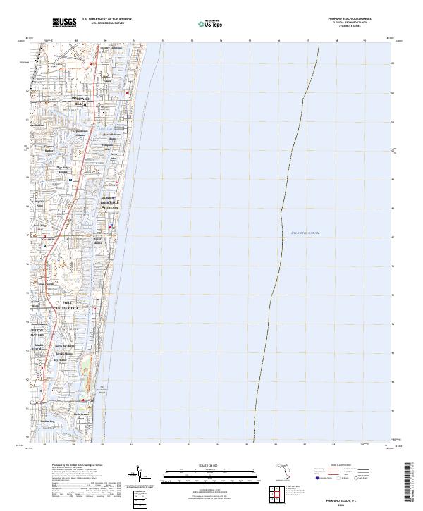 USGS Topographic Map – Pompano Beach