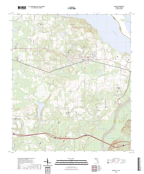USGS Topographic Map – Sneads