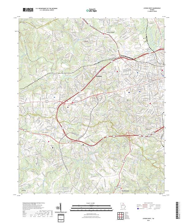 USGS Topographic Map – Athens West