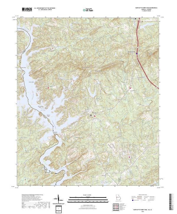 USGS Topographic Map – Bartletts Ferry Dam