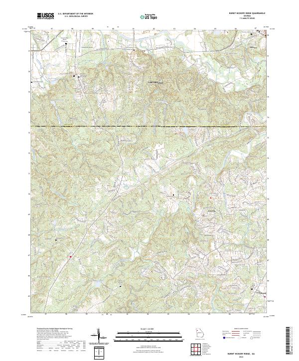 USGS Topographic Map – Burnt Hickory Ridge