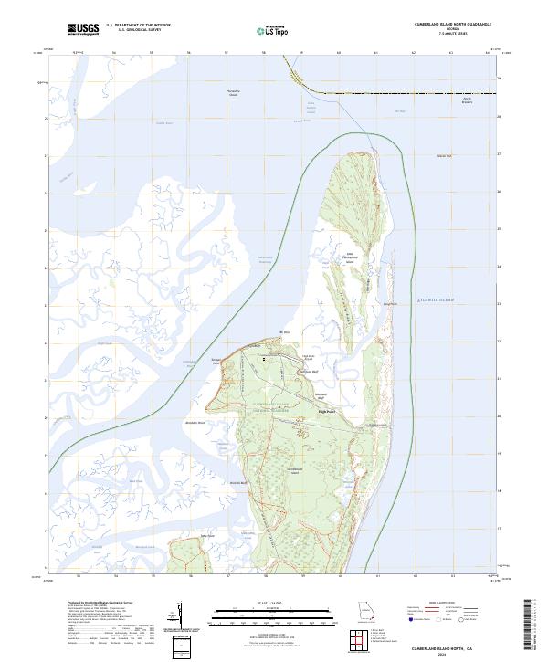 USGS Topographic Map – Cumberland Island North
