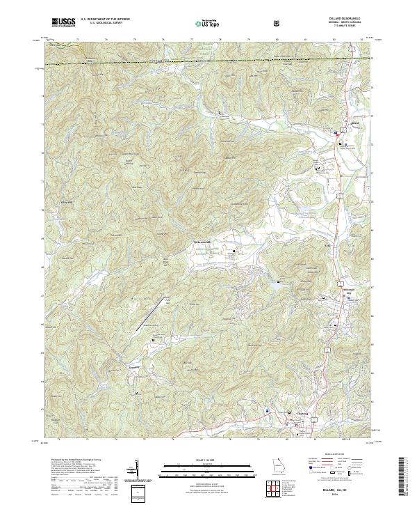 USGS Topographic Map – Dillard