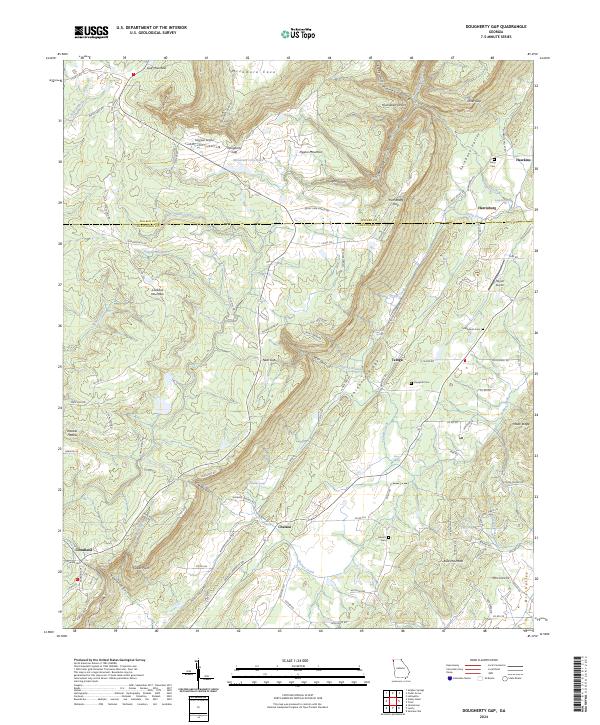 USGS Topographic Map – Dougherty Gap