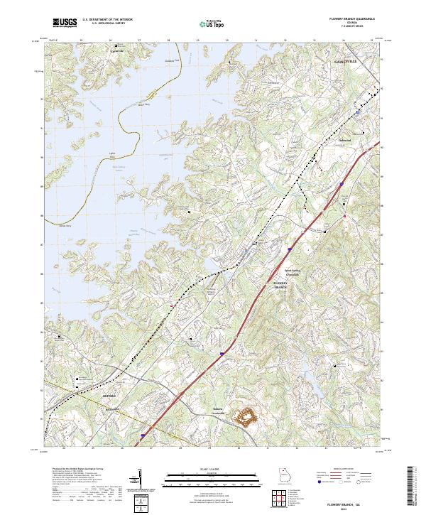 USGS Topographic Map – Flowery Branch