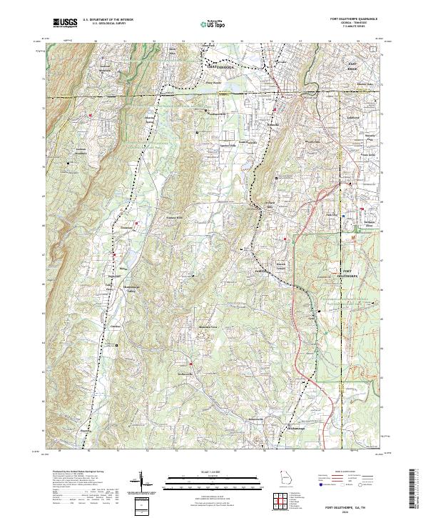 USGS Topographic Map – Fort Oglethorpe