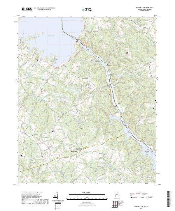 USGS Topographic Map – Hartwell Dam
