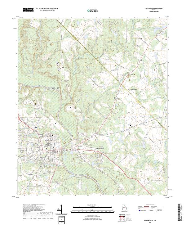 USGS Topographic Map – Hawkinsville