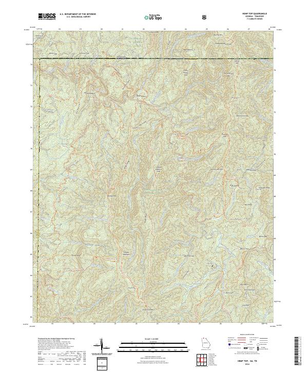 USGS Topographic Map – Hemp Top